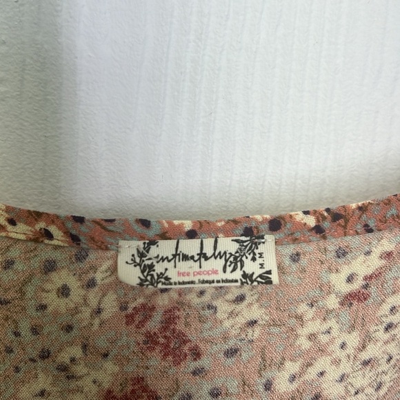 Free People - All My Love Multi Color Floral Pink Wrap Spaghetti Strap Dress Med - Picture 8 of 9